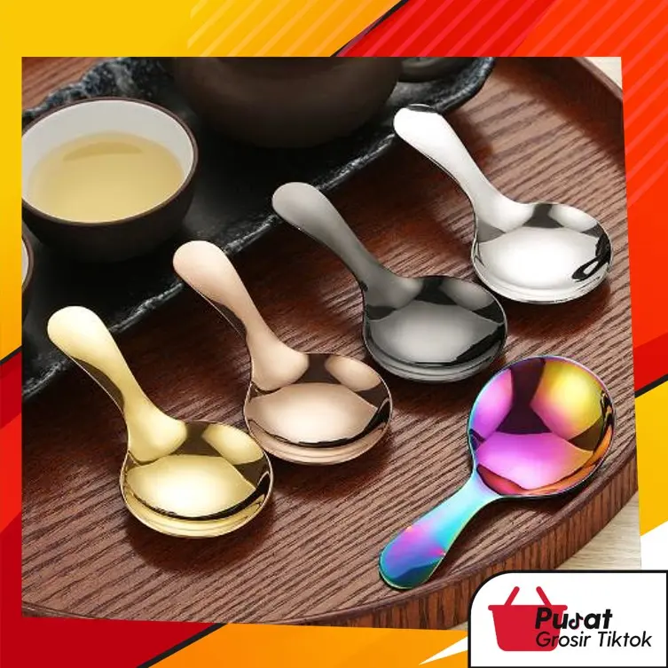 BISA COD H6514 Sendok Bulat Lucu Stainless / Centong Nasi Antikarat / Stainless Steel Spoon Kitchenware Baja Makan