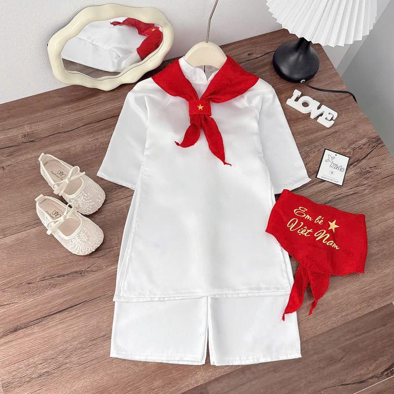 SY26 set áo dài cách Tân bé mặc đi chơi chụp ảnh mặc lễ hội lễ Quốc Khánh 2/9, Trung Thu