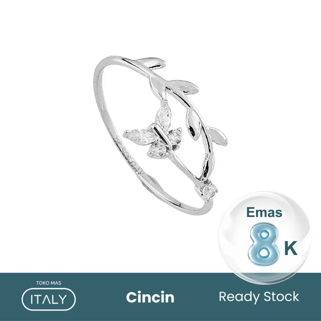 CINCIN MODEL TINJU KUPU DAUN PUTIH 8K