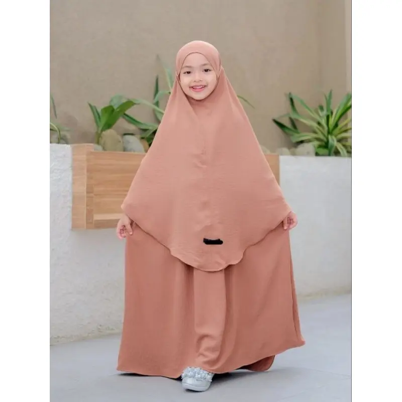 BAJU GAMIS SYAR'I ANAK PEREMPUAN ALUNA FASHION KIDS TERMURAH TERLARIS FREE HIJAB 6