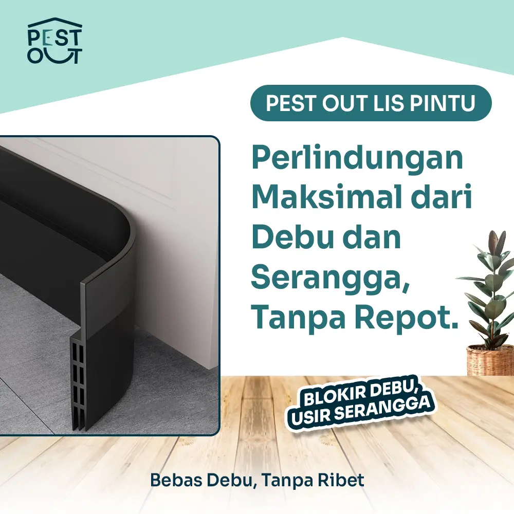Penutup Celah Pintu Penghalang Debu Dan Serangga Door Bottom Seal Material Slikon 1 Meter