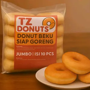 TZ Donat Susu Beku Jumbo/Frozen Donut Montok Dan Lembut/ Donut Premium Susu Siap Goreng/ Donut Camilan Keluarga/ Donut Frozen Premium (1 pack isi 10 pcs)