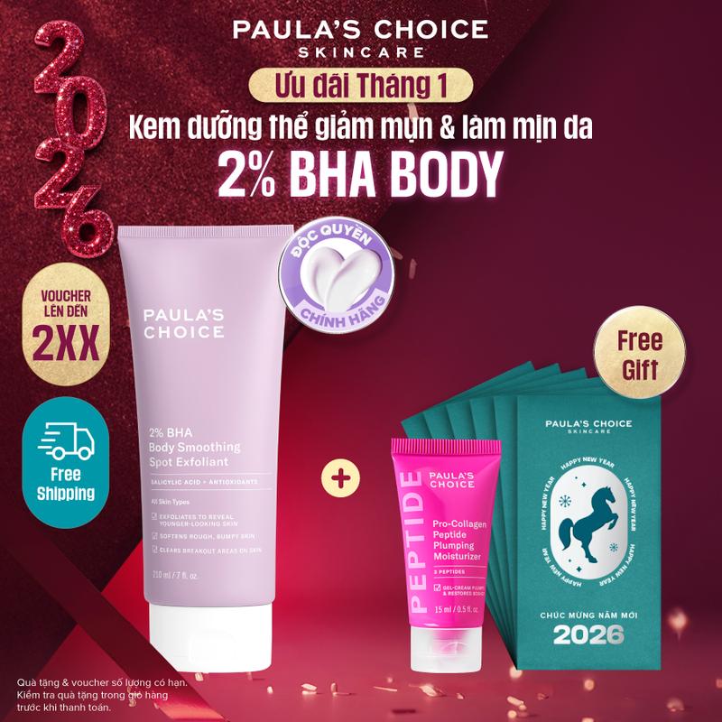 Kem dưỡng thể hỗ trợ giảm mụn và làm mịn da Paula's Choice 2% BHA Body Smoothing Spot Exfoliant 210ml mã 5701