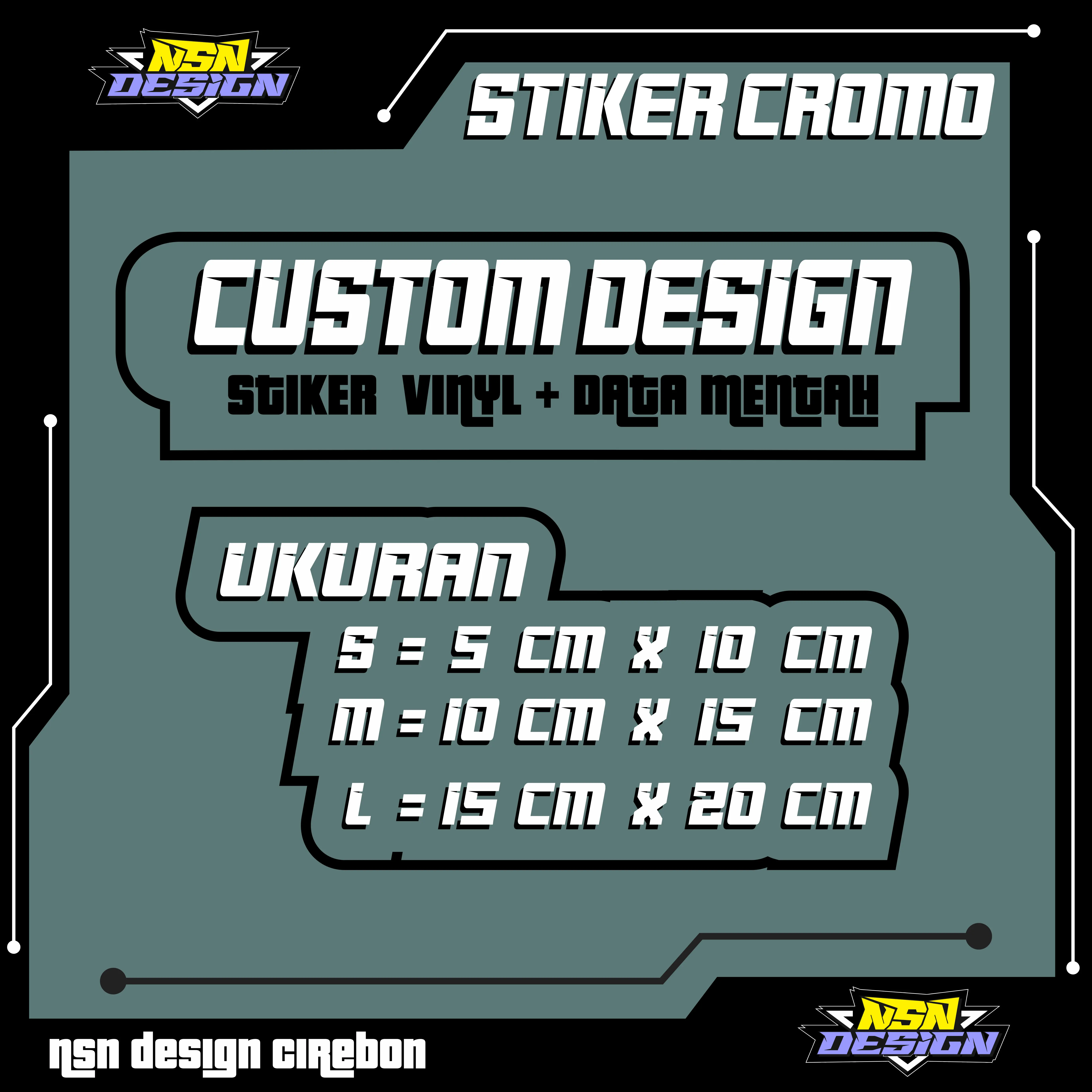 Stiker Cromo Custom Design Logo dan Nama serta File Mentah