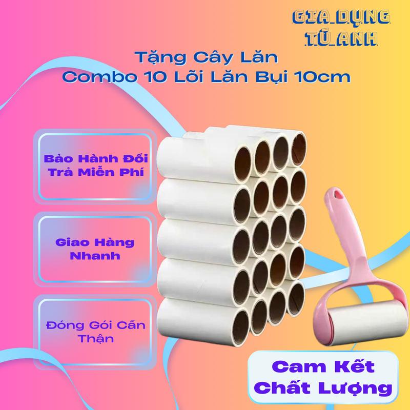 [Tặng Cây Lăn] Combo 10 Lõi Lăn Bụi, Cây Lăn Bụi Quần Áo Siêu DÍnh, Làm Sạch Đồ Đồ Dùng Trong Nhà - GD.Tú Anh