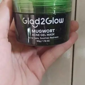 [New Size on 6pm 1 Apr]Glad2Glow MUGWORT ACNE GEL MASK - Atasi Jerawat Seketika & Kontrol Minyak! Formula Cerah dengan Daun Mugwort Alami Centella Salicin & SymCalmin, Sensasi Dingin Menenangkan, Cocok untuk Kulit Berminyak dan Berjerawat