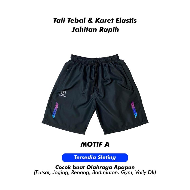 Celana Pendek Olahraga Parasut celana running lari Strict Saku Resleting Running Jogging Gym Sport 2