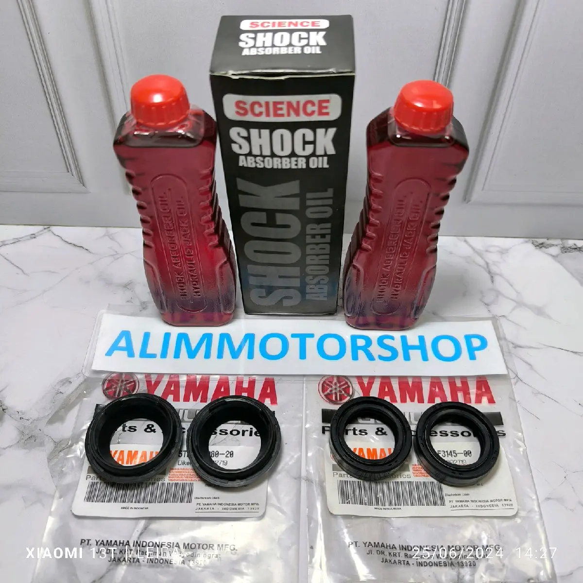 Paket oil oli shock plus seal shock dan seal debu motor mio sporty mio m3 mio j soul fino xride xeon jupiter mx vega zr jupiter z all yamaha matic dan bebek Motorcycle