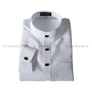 Gamis Pria Jubah Polos Lengan Manset Kancing Snap Panjang Dewasa Muslim Katun Premium Hitam Putih Abu Haji & Umroh