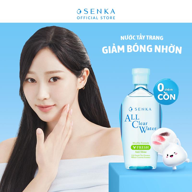 Bộ đôi Nước tẩy trang micellar giảm bóng nhờn SENKA A.L.L CLEAR WATER FRESH 230ML & Sữa rửa mặt sạch sâu mướt mịn SENKA PERFECT WHIP 120G