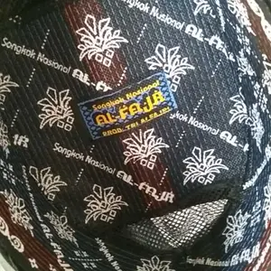 Peci Songkok Kopiah Muslim Motif Hitam Polos AC Untuk Anak dan Dewasa