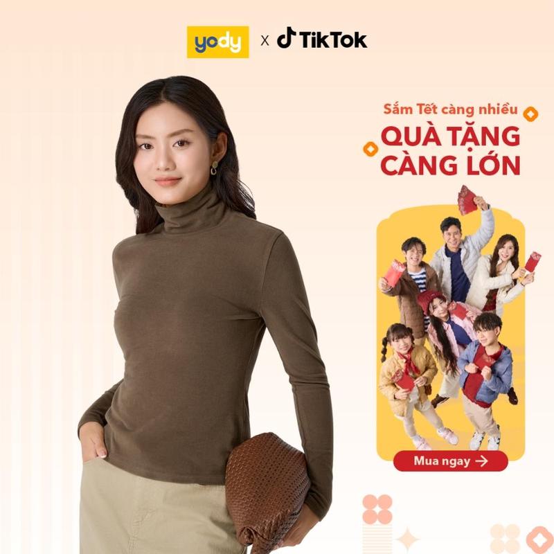 Áo Body Giữ Nhiệt Nữ YODY Cổ Cao Mềm Mịn Ôm Gọn Cơ Thể WCTL25F010