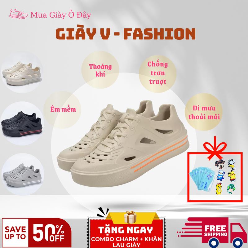 [FORM RỘNG LÙI 1 SIZE][Tặng charm +Khăn lau giày] Giày Sneaker Fashion nam nữ, giày sandal nam nữ giày đế bằng mẫu trơn form dáng 2025 Shoes - Đi chơi, đi học, đi du lịch