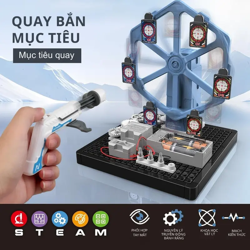 Đồ Chơi Lắp Ráp Quay Bắn Mục Tiêu , Lego Ghép Hình Cơ Khí Chuyển Động Đồ Chơi STEM Học Tập Cho Trẻ Em 3