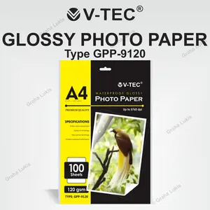 V-TEC Waterproof Glossy Photo Paper 120gsm A4 - 100 sheets GPP-9120WP