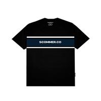 Gambar Scommer T-shirt Stripe Black Blue Fit Katun Nyaman Panjang Pria Slim - S dari SCOMMER Kota Metro 1 Tokopedia