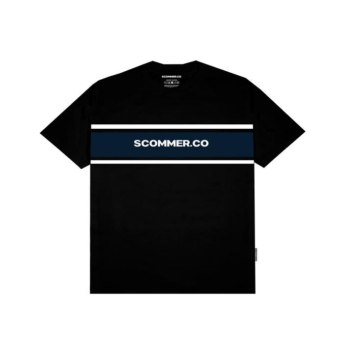 Gambar Scommer T-shirt Stripe Black Blue Fit Katun Nyaman Panjang Pria Slim - S dari SCOMMER Kota Metro Tokopedia