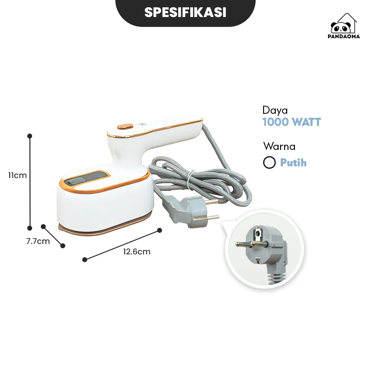 Pandaoma Setrika Uap Vulga Setrika 2in1 Setrika Mini Setrika Portable Cepat Panas