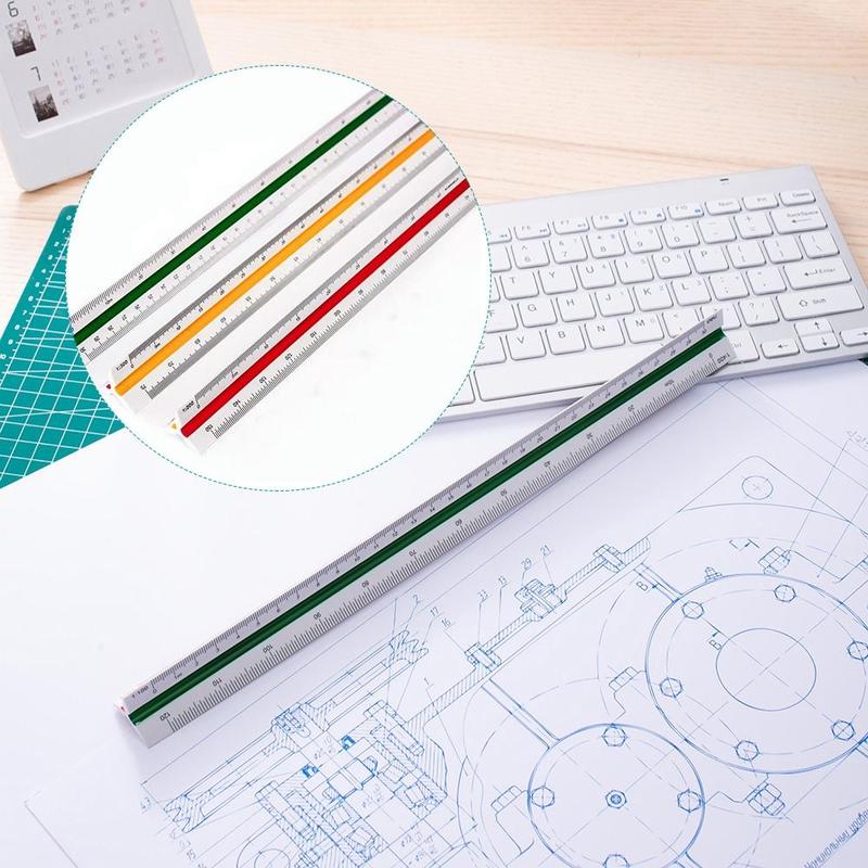 30CM Student Drafting Tool Stationery Triangular Ruler Technical ...
