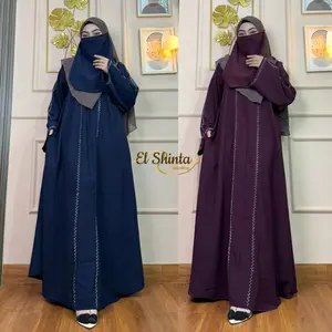 SYAFIQAH Abaya Free Cadar Gamis Muslimah Wanita Terbaru Bahan Anti UV Variasi Payet