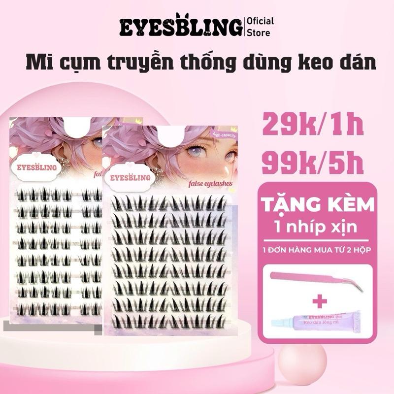 Mi giả cụm 99k 5hộp(mi dùng keo để gắn), tặng keo nhíp khi đơn mua từ 2 hộp cho mỗi đơn Eyes Bling siêu tự nhiên tái sử dụng