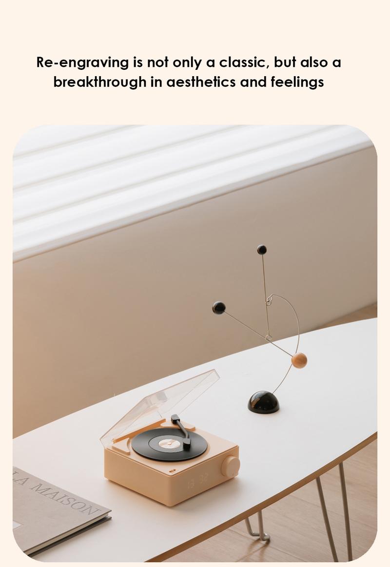 Product Introduction of New alarm clock speaker multifunctional atomic Vintage vinyl Bluetooth speaker phone computer desktop small audio Retro Stereo for Smartphone 31