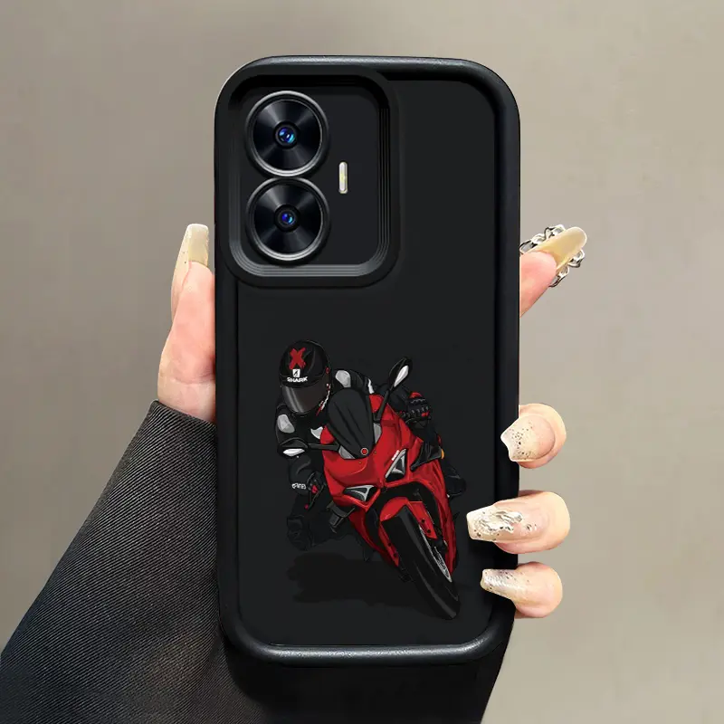 Casing Hp Untuk Realme C55 Realme Narzo N55 Case Hp Silikon Softcase Kasing Kesing Cesing Casing Kualitas unggul Pola Minimalis Pengendara Sepeda Motor Keren Anti drop