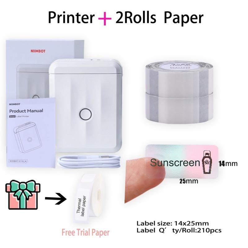 Niimbot D110 Thermal Label Printer Transparent Roll Papers Automatic ...