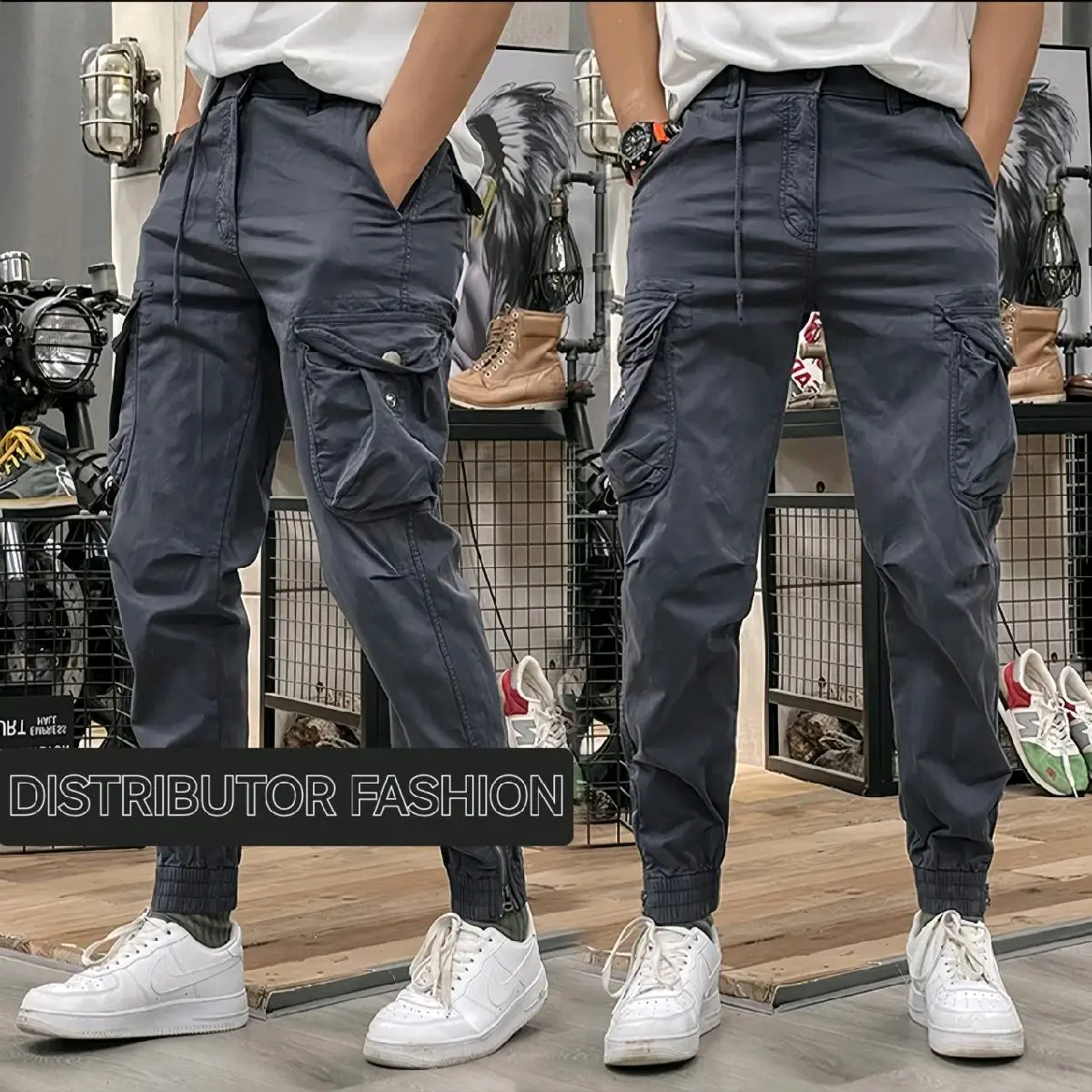 celana carggo panjang polos I celana karggo panjang pria wanita I celana kargo murah I celana katun loreng celana panjang polos Cargo Jogger Twill pants