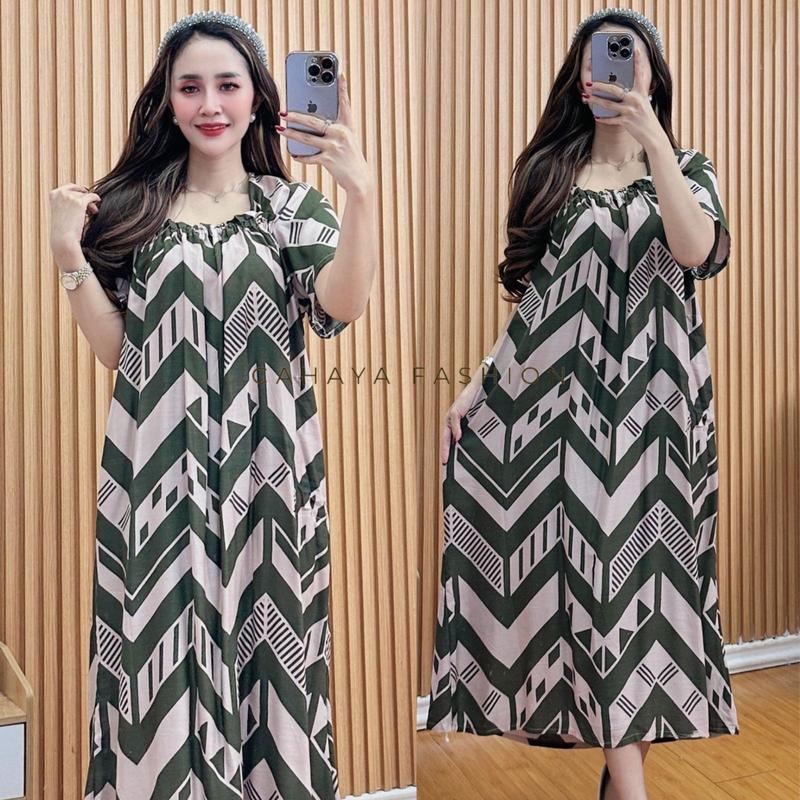 Daser Fuji Terbaru Motif Zigzag Bumil Busui Bahan Rayon Wanita Lengan Pendek bumil Hamil 2