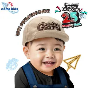 Nama Kids Topi Bayi Premium Bordir Nama Gaffi Bahan Rafel Desain Ergonomis & Nyaman untuk Usia 0-3 Tahun Topi Bayi Lucu Keren dengan Velcro & Lubang Angin