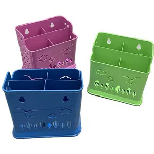 Ab GROSIR - Tempat Sendok dan Garpu Serbaguna Desain Unik Warna Biru Hijau Tosca Pink Ukuran 15x8x14 cm Aksesori Dapur Menarik