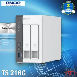 QNAP TS-216G, 2-Bay NAS, Quad-core CPU, 2.5GbE, 4GB RAM, Garansi 3 Tahun & Turbo System, Paling Terjangkau