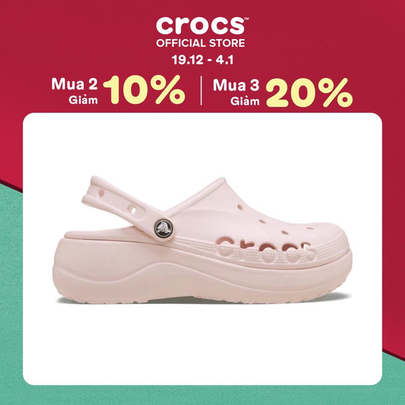  Giày Clog Nữ Crocs Baya Platform - Barely Pink - 208186-6PI 