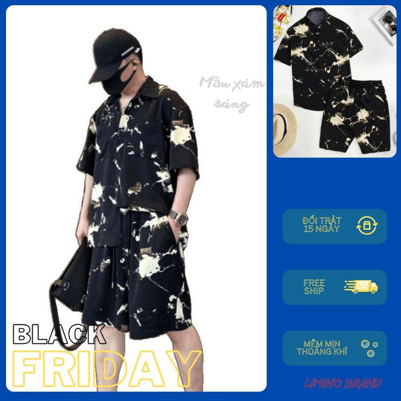 Bộ Quần Áo Cộc Nam Chất Liệu Lụa Hoạ Tiết Siêu Đẹp - Thời Trang Du Lịch Biển 2025