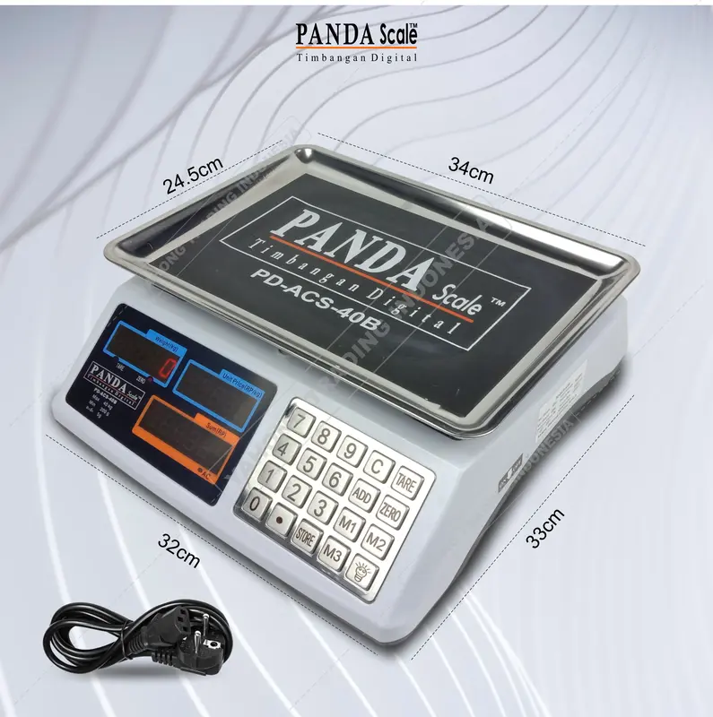 Timbangan 40kg Timbangan Digital Buah Laundry Ikan Ayam Daging Meja ACS 40 kg 40B PANDA SCALE 3