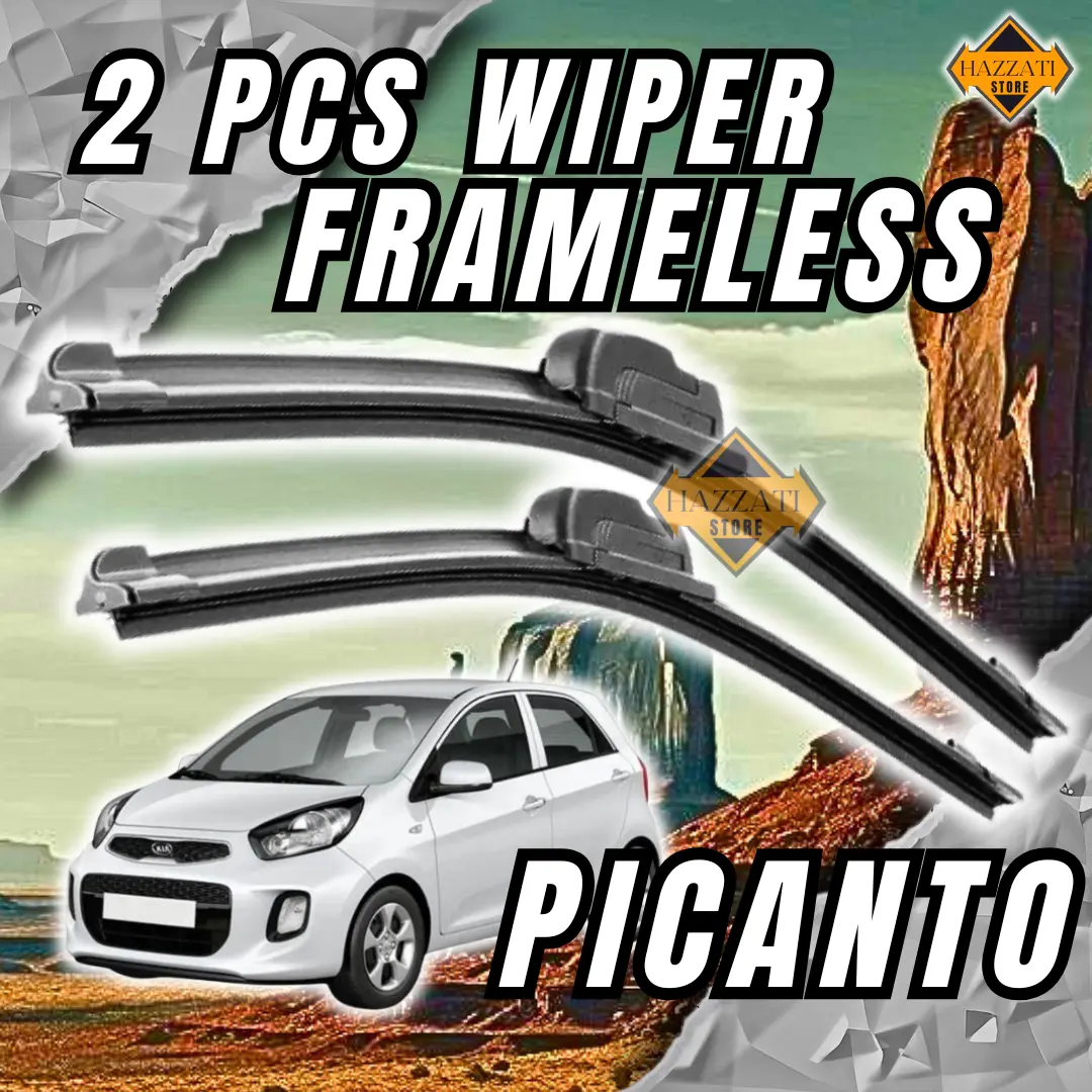 Wiper Kaca Mobil Frameless 2 Pcs PICANTO - Wiper Mobil Picanto Blade Frameless Sepasang 2 Pcs