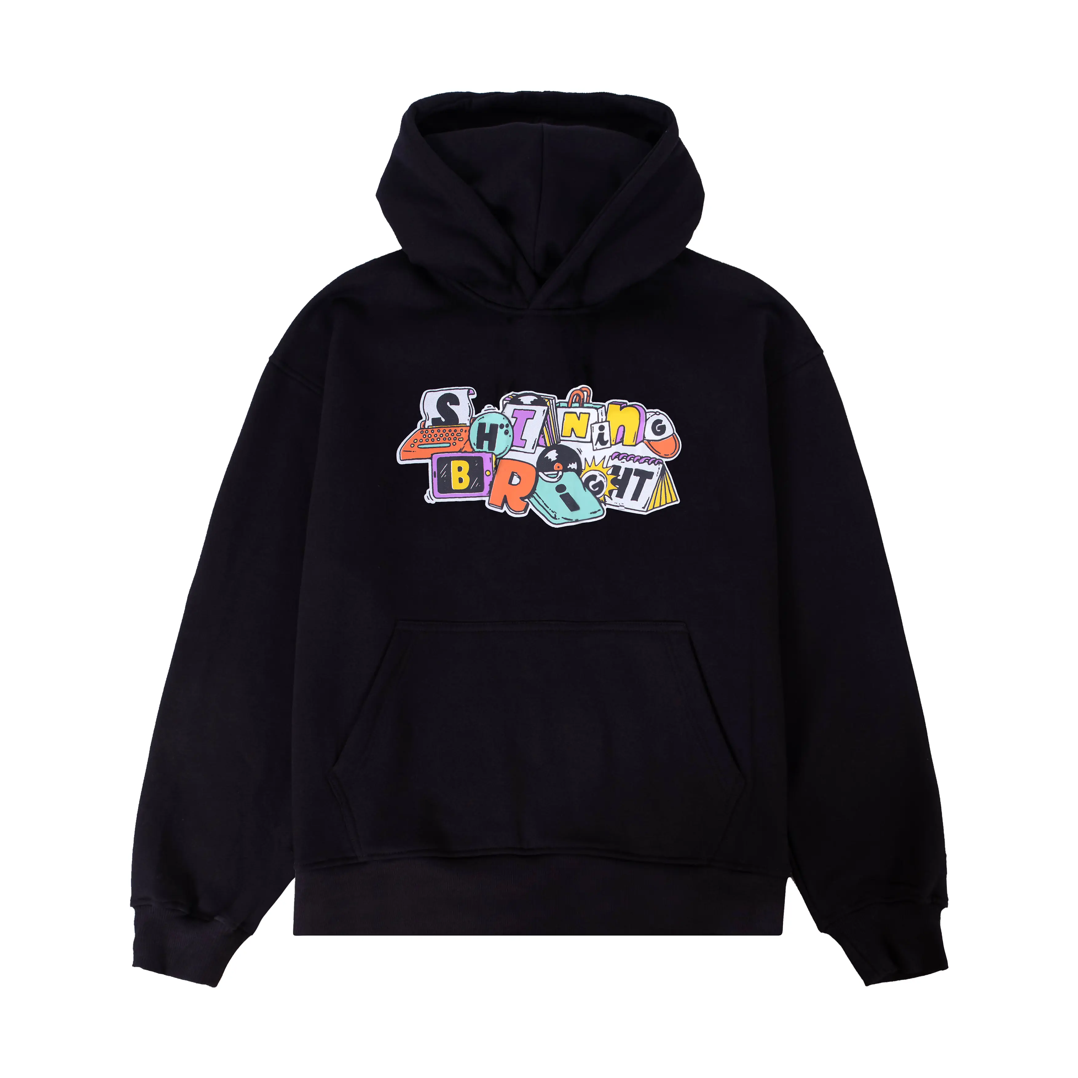 Shining Bright Lof Hoodie - Black Pullover Hitam Oversize Boxy Fit