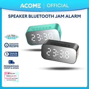【BISA COD】Acome Speaker Bluetooth 5.0 Jam Alarm LED Display Ultra Bass Garansi Resmi 1 Tahun A5