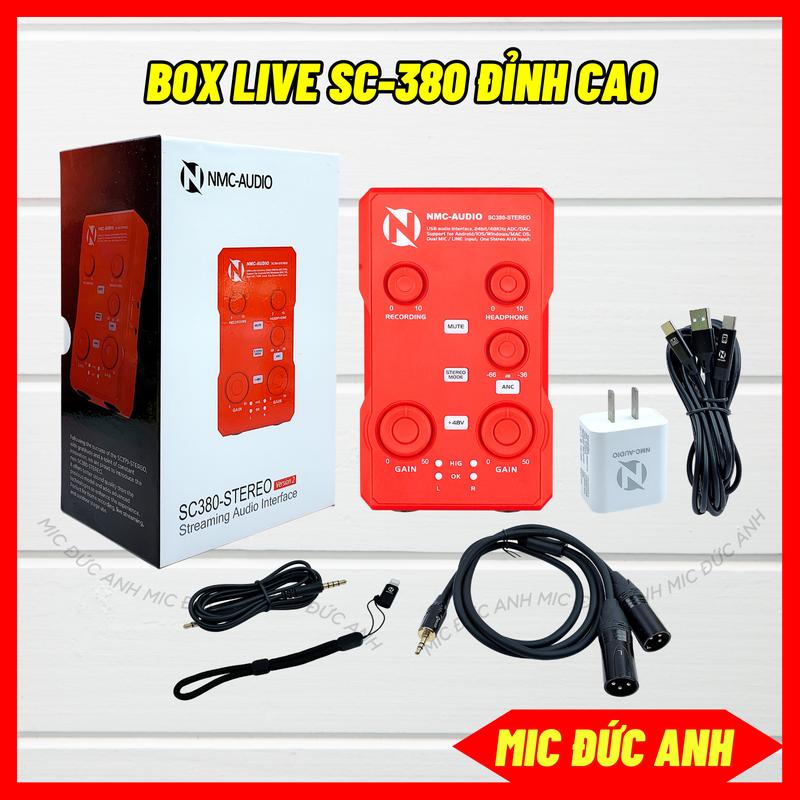 Box Live SC380 V2 Stereo Chuẩn Âm Thanh 24 Bit, Chuyên Thu Âm, Livestream Chất Lượng Cao Dùng Cho Androi Và IOS Chống Rè, Vỡ Tiếng