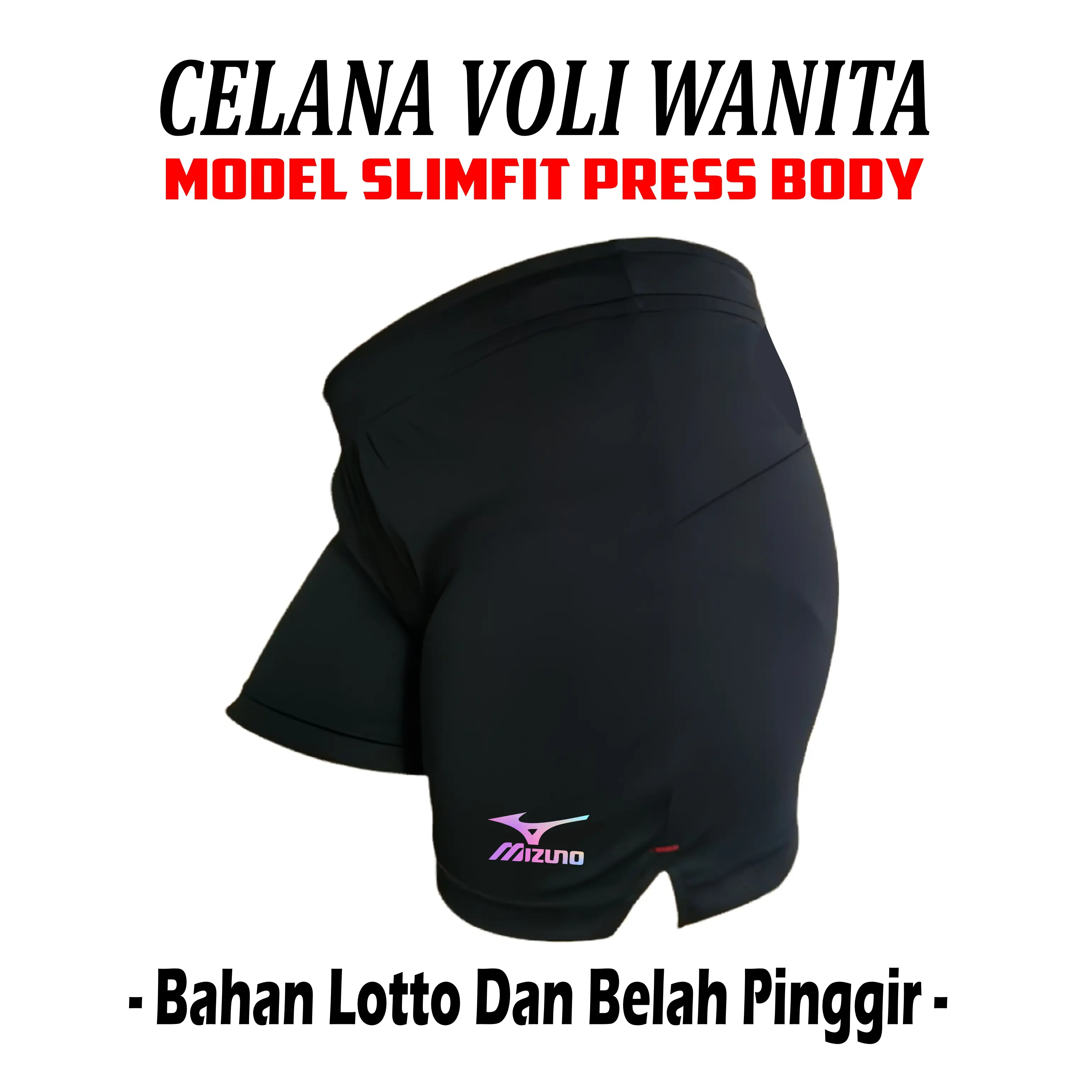 Celana Pendek Sport Olahraga Wanita Lotto Belah Pinggir - M-L-XL-XXL
