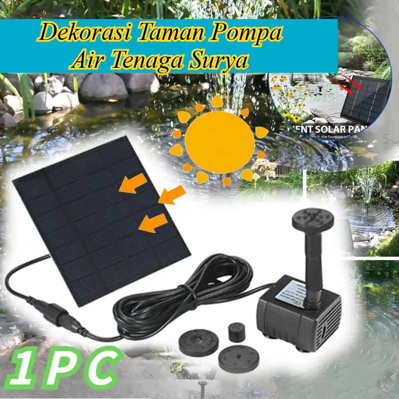Set Pam Air Terendam dan Terapung, Air Pancut Suria Luaran, Sesuai untuk Kolam Kolam Mandian Burung, Hiasan Taman Luaran, Set Air Pancut Landskap Tanaman Dekorasi