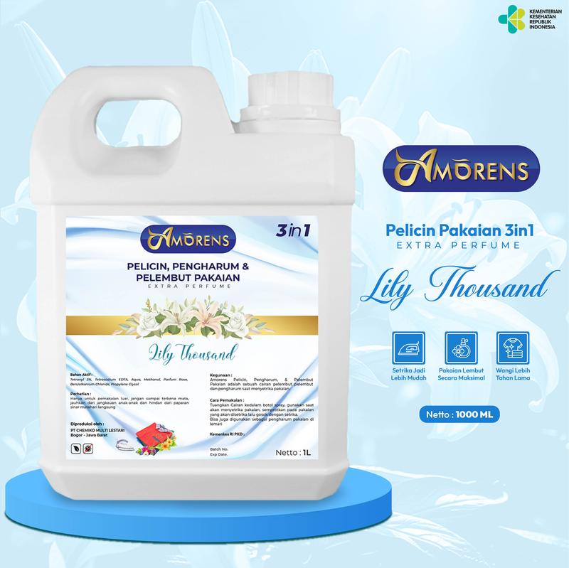 Product Introduction of Amorens Pelicin Setrika Pakaian / Pafum Laundry & Pewangi Pakaian 1 liter 3 in 1 Wangi Tahan Lama [1000ml] 18