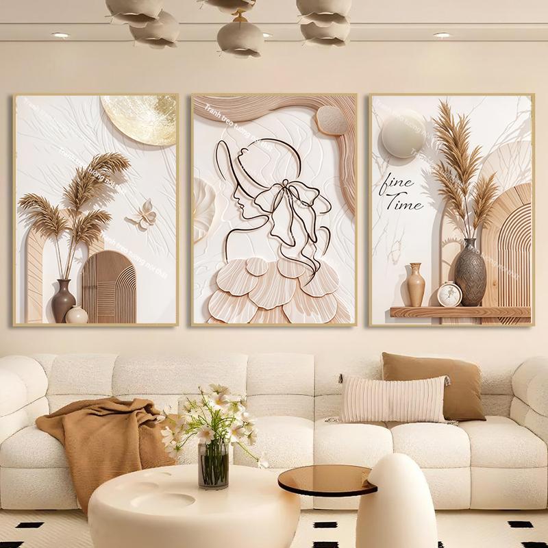 Bộ 3 Tranh Treo Tường Phong Cách Hiện Đại - Tranh Canvas Khung Gỗ Theo Xu Hướng Instagram Ins - Nhiều Mẫu Trang Trí Phòng Khách Phòng Ngủ Văn Phòng Homestay Poster Kích Thước 30x40cm 40x60cm Chất Liệu Canvas Cao Cấp Chống Nước Chống Trầy Dễ Vệ Sinh Bền Bỉ