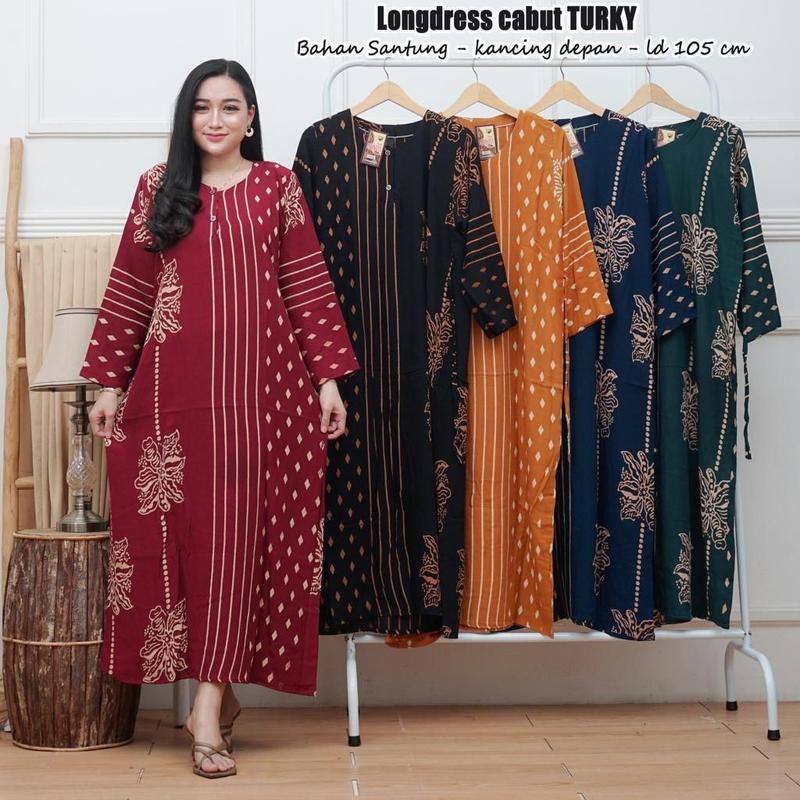 Product Introduction of longdress panjang ibu muda kekinian / daster wanita dewasa kancing dada aneka motif cantik 6