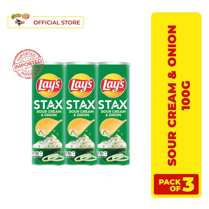 Gambar Lay's Stax Keripik Kentang Rasa Sour Cream & Onion 100gr - Pack of 3 dari Lay's, Cheetos & Doritos Store Kab. Tangerang Tokopedia