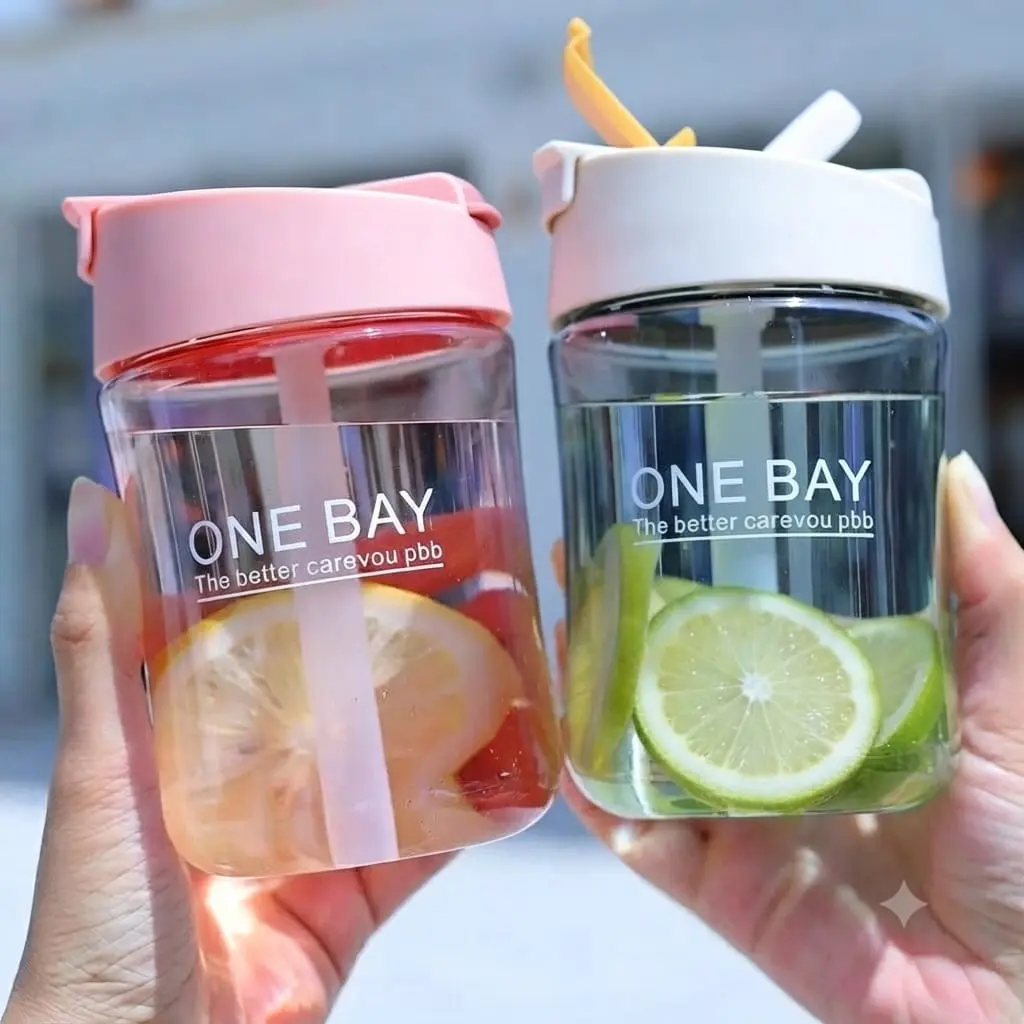 Botol Minum ONE BAY Portable 400 ml Botol Minum 2 cara minum