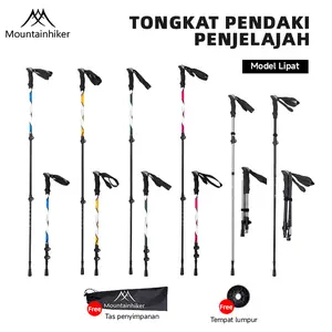 Mountainhiker Tongkat Hiking Teleskopik - Tongkat Anti Slip untuk Lansia, Pendakian & Jalan Sehat