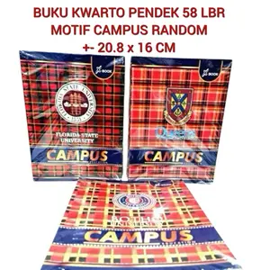 Buku Tulis PENDEK 58 Lembar Kwarto CAMPUS Isi 10 Buku