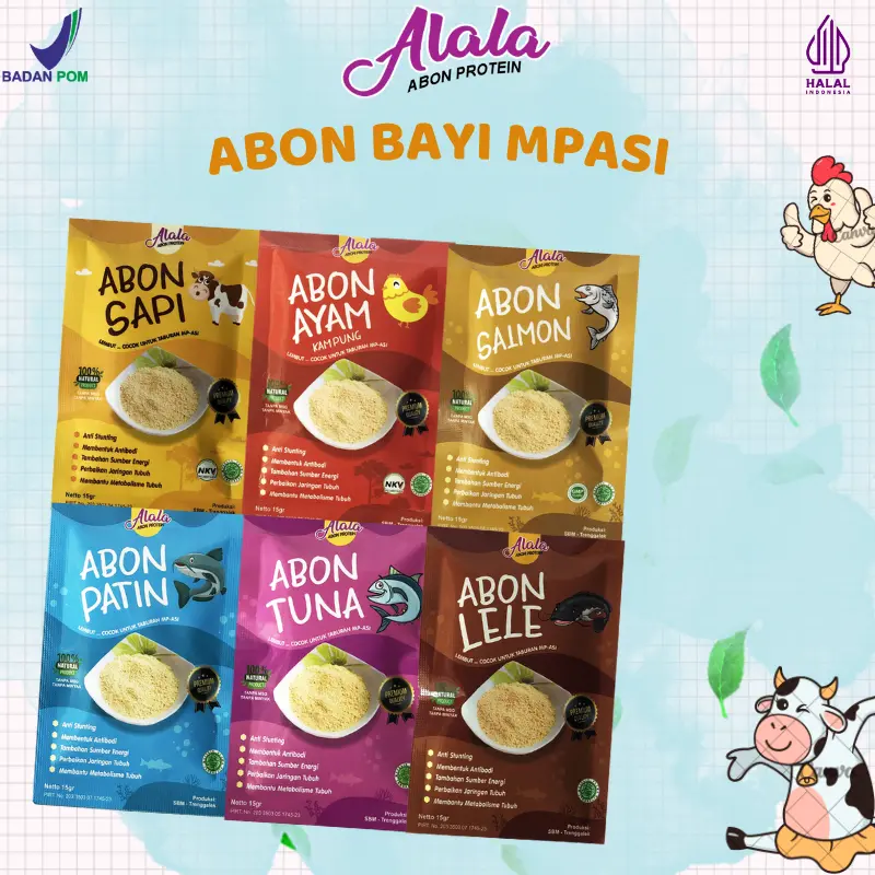 ALALA Abon MPASI Instan Bayi 8 12 Bulan Abon Makanan Bayi Tekstur Halus Food Snacks Kemasan 15gr